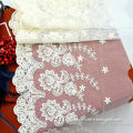 New fashion cotton lace fabric, embroidery designs with mesh for wedding dress